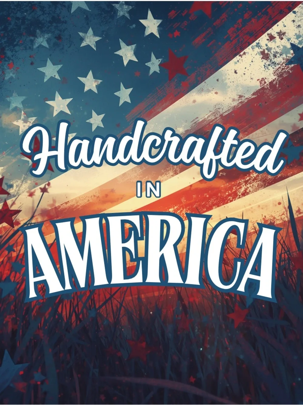 Handcrafted in America Round Stickers 24CT - Patriotic Stars & Stripes